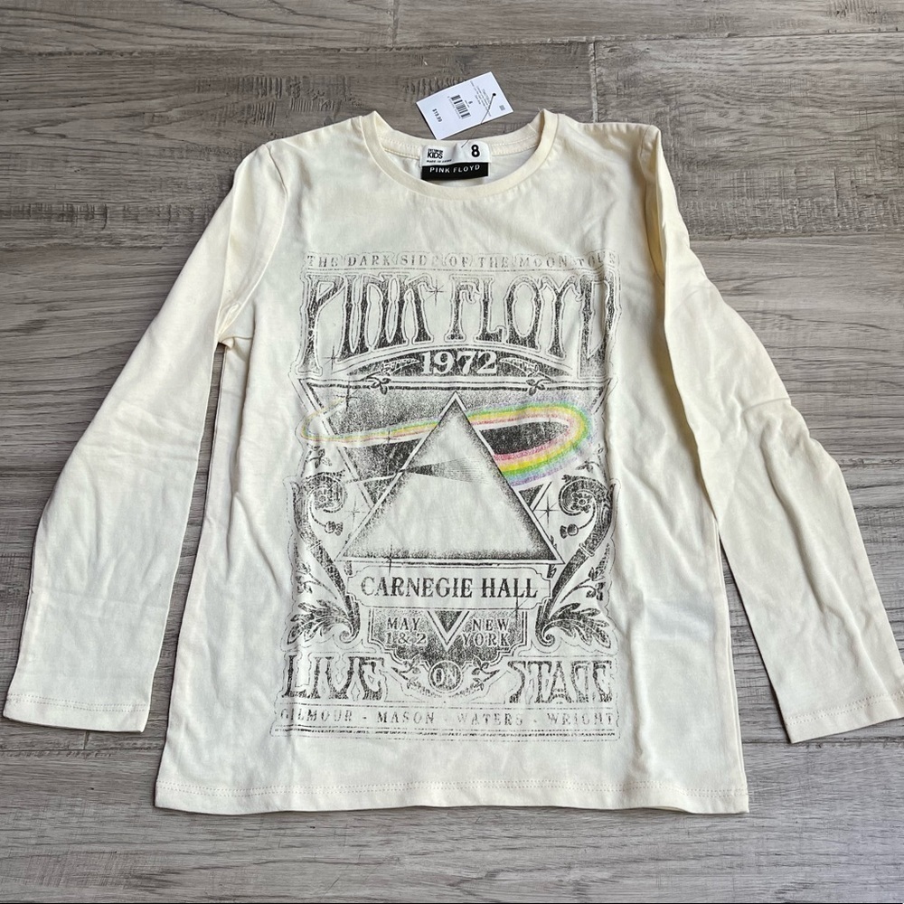 NWT Cotton On Pink Floyd Vintage Distressed Graphic Long Sleeve T-shirt SZ 8